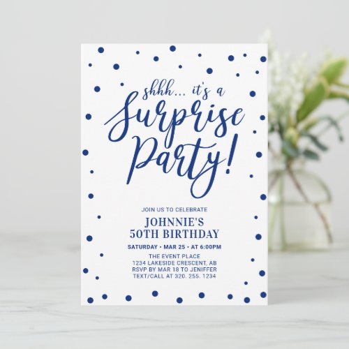 Blue & White | Surprise Adult Birthday Party