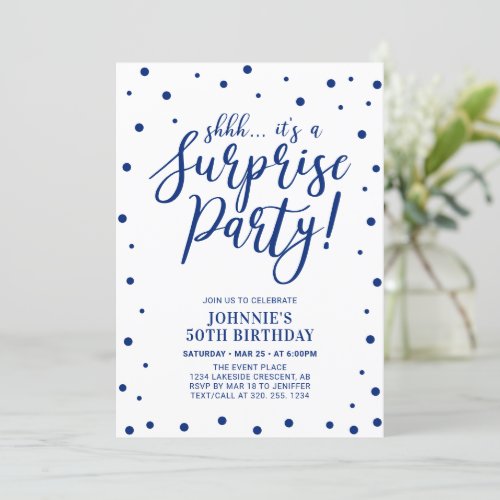Blue & White | Surprise Adult Birthday Party