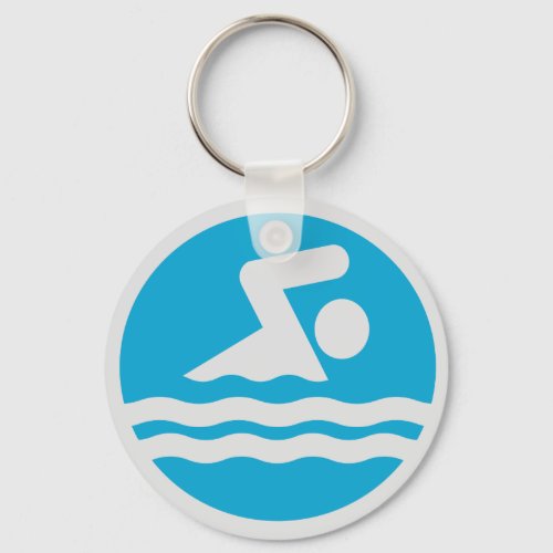 Blue  White Swimmer or Coach Swim Decal Keyring