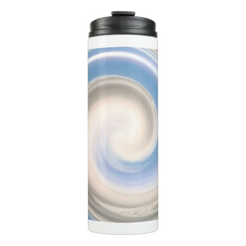 Blue White Swirl Abstract Patterns Cute Cool Thermal Tumbler