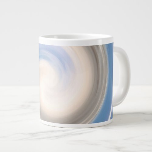 Blue White Swirl Abstract Patterns Cute Pretty Giant Coffee Mug