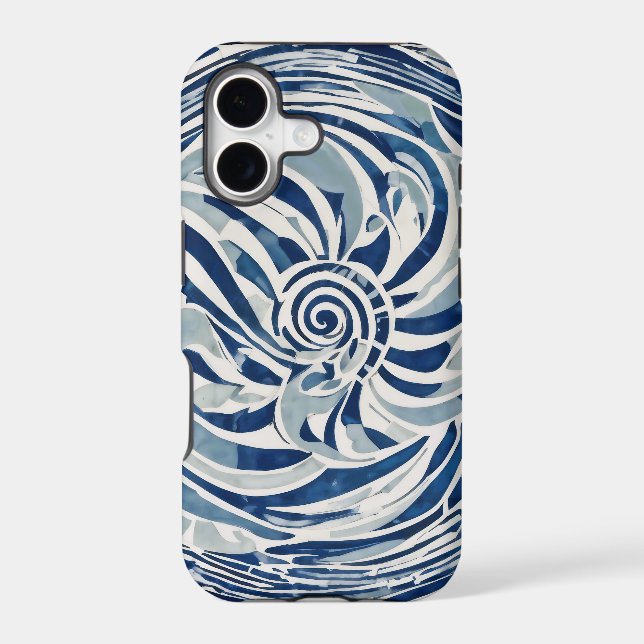 Blue White Swirl Pattern 02 Iphone Case (Back)