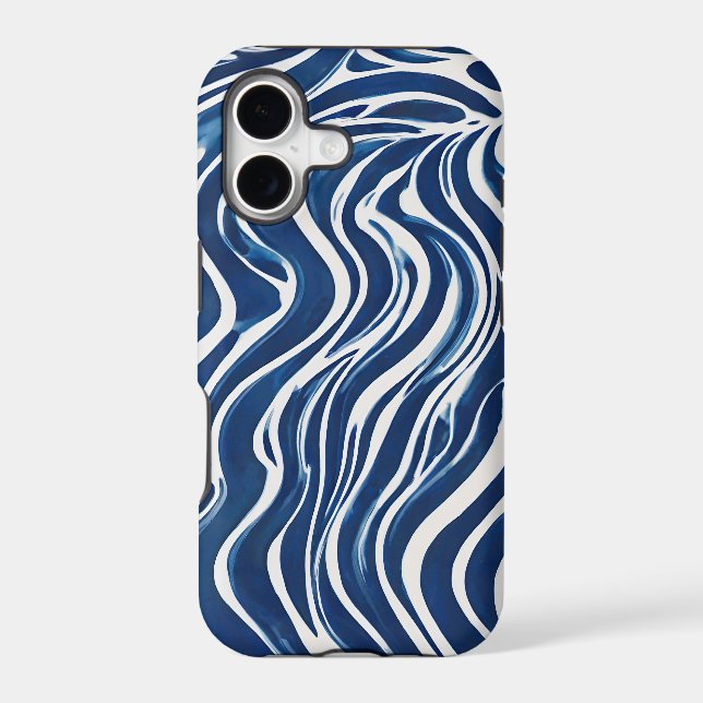 Blue White Swirl Pattern 06 Iphone Case (Back)