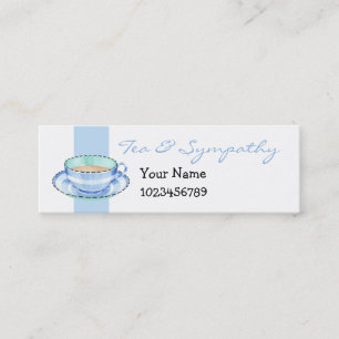 Blue White Teacup white blue small Business Card