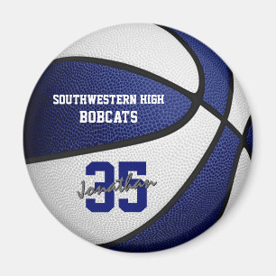 blue white team colors boys girls basketball magnet