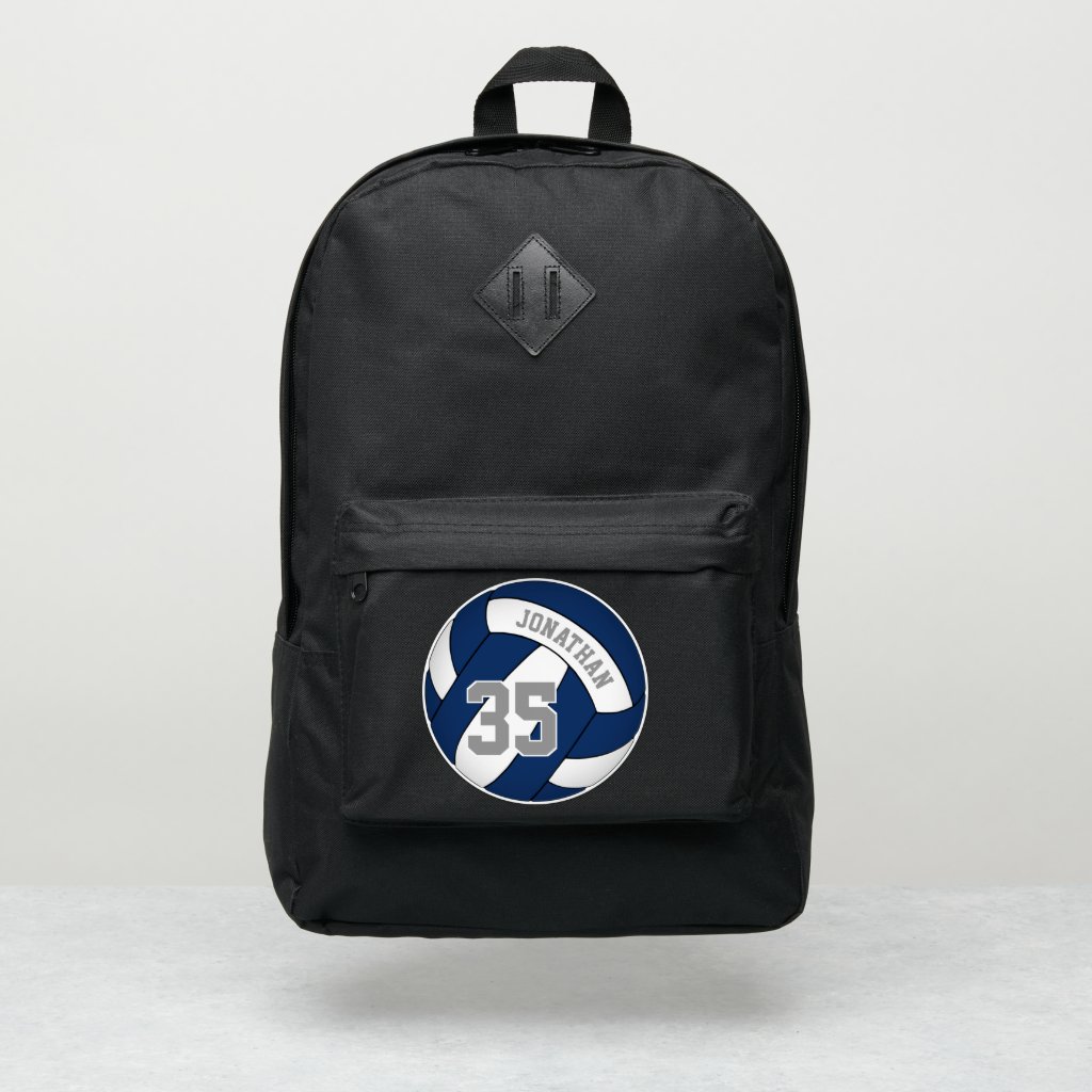 blue white team colors boys girls volleyball backpack