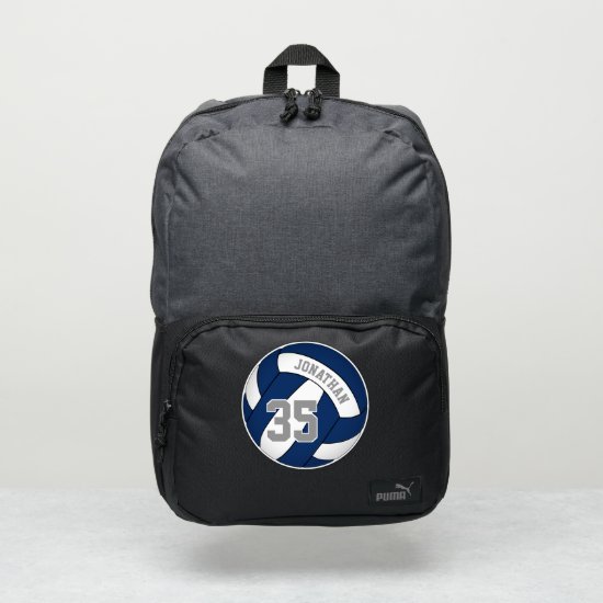 blue white team colors boys girls volleyball puma backpack