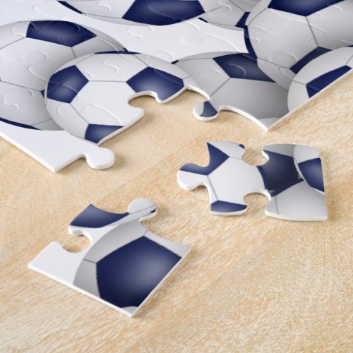 blue white team colors girls boys soccer jigsaw puzzle