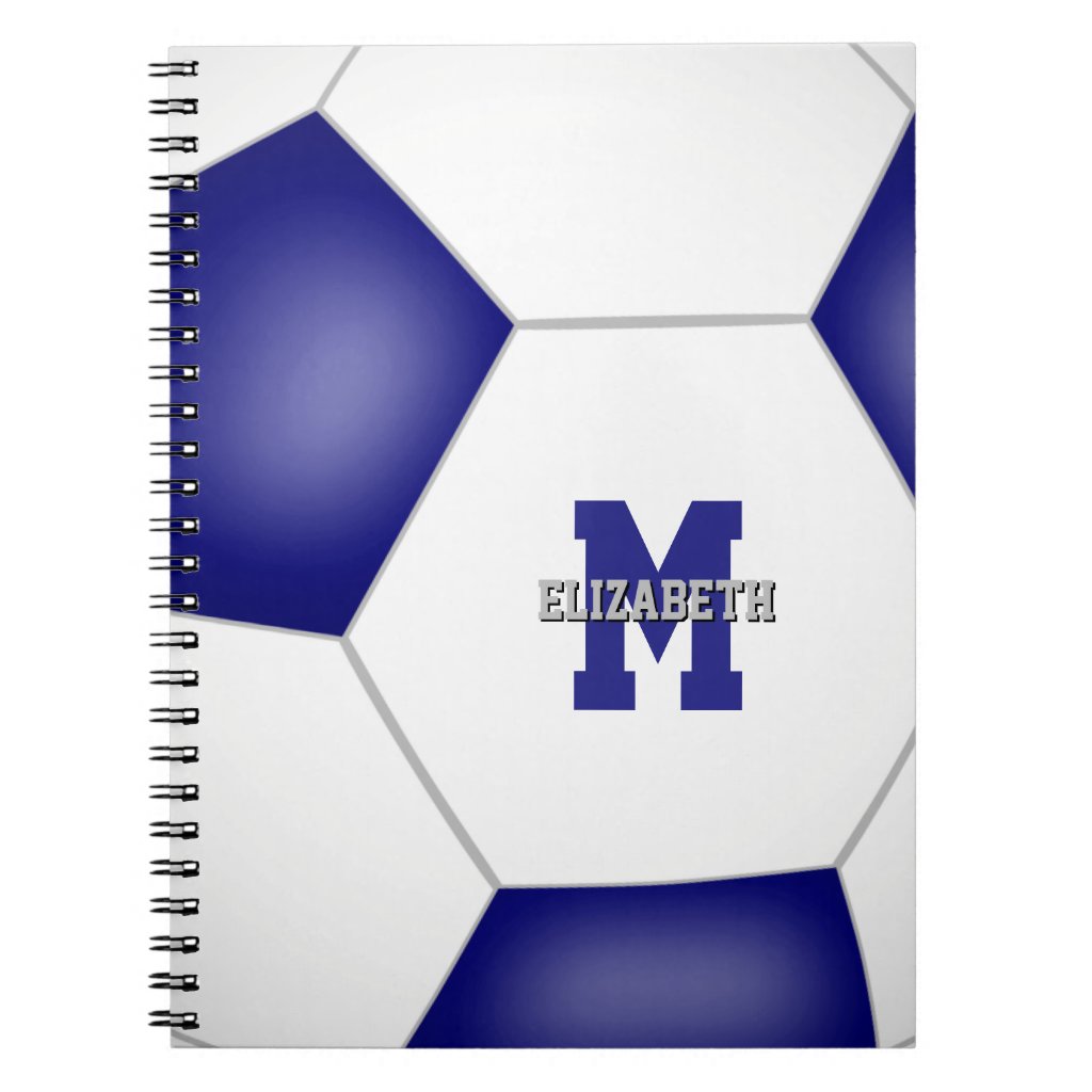 blue white team colors girls boys soccer notebook