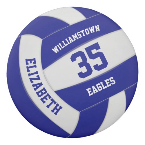 Blue white team colors girls boys volleyball eraser