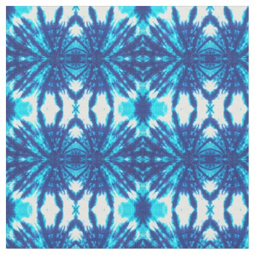 Blue & White Tie-Dye Fabric