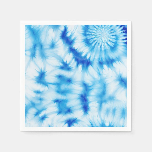 Blue White Tie Dye Napkins (Front)