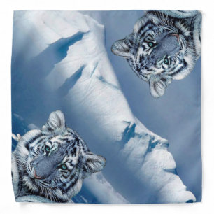 Blue White Tiger Bandana
