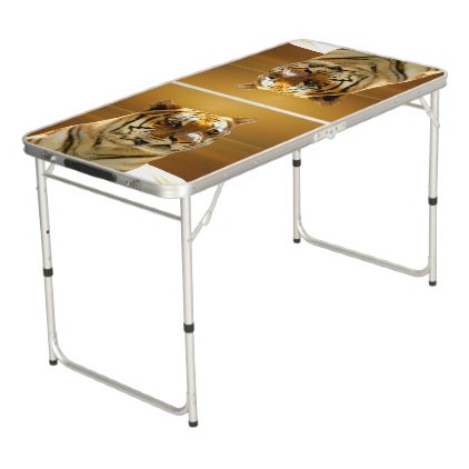 Blue White Tiger Beer Pong Table