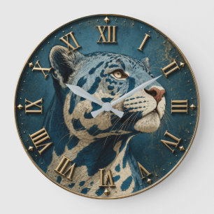 Blue White Tiger Majestic Big Cat Wildlife Large Clock