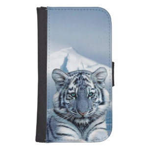 Blue White Tiger Wallet Phone Case For Samsung Galaxy S4