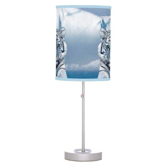 Blue White Tiger Table Lamp (Front)