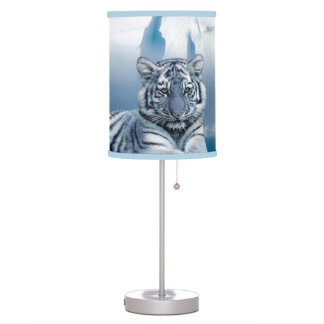 Blue White Tiger Table Lamp