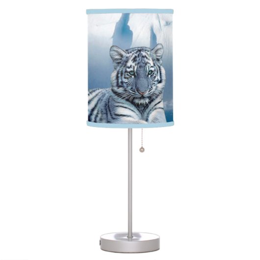 Blue White Tiger Table Lamp (Left)