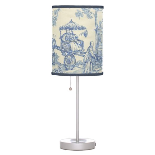 Blue  White Toile __ Chinese Empress in a Garden Table Lamp