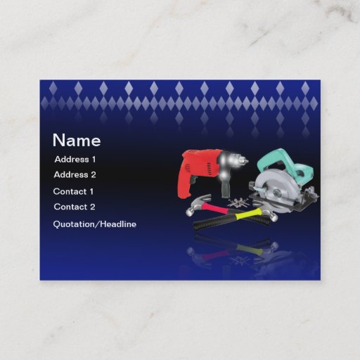 Customizable Blue white Tools Construction Business Card