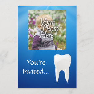 Blue/White Tooth Photo Invitation