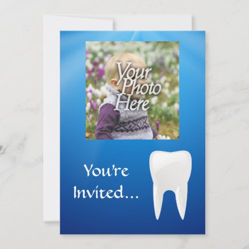 BlueWhite Tooth Photo Invitation