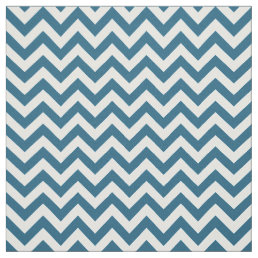 Blue White Trendy Chevron Pattern Fabric