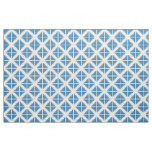 Blue White Trendy Triangles Pattern Fabric