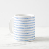 Blue White Trendy Watercolor Striped