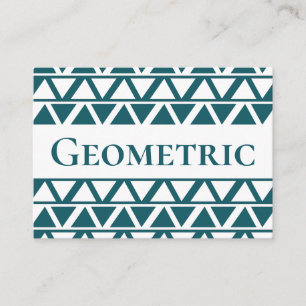 Blue White Triangle Stripes Geometric  Business Card