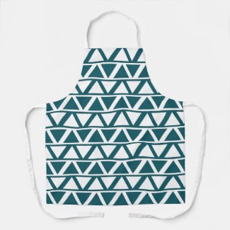Blue White Triangle Stripes Geometric Pattern     