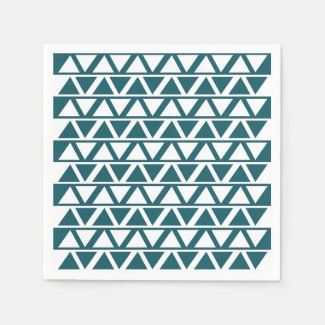 Blue White Triangle Stripes Geometric Pattern     