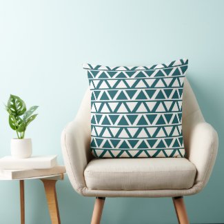 Blue White Triangle Stripes Geometric Pattern