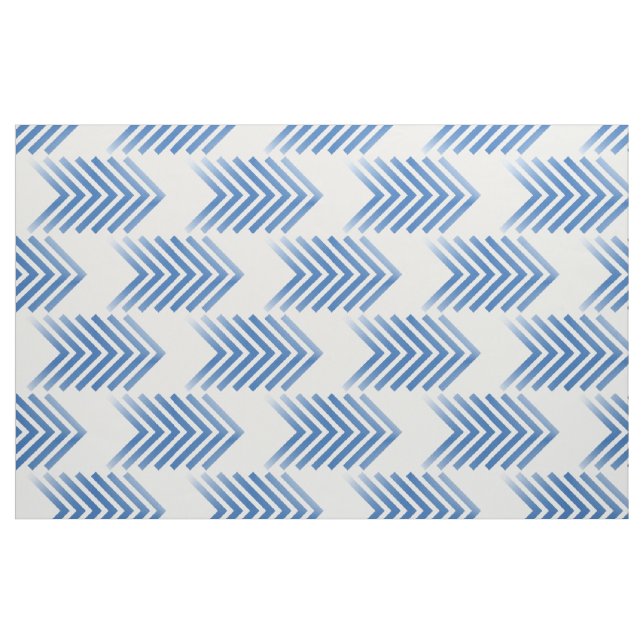 Blue White Tribal Arrow Pattern Fabric (Fat Quarter)