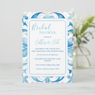 Blue & White Tuscan Design Bridal Shower Invitation