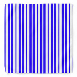 Blue White Vertical Stripes Pattern Bandana