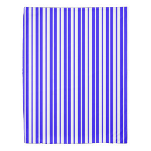 Blue White Vertical Stripes Pattern Duvet Cover