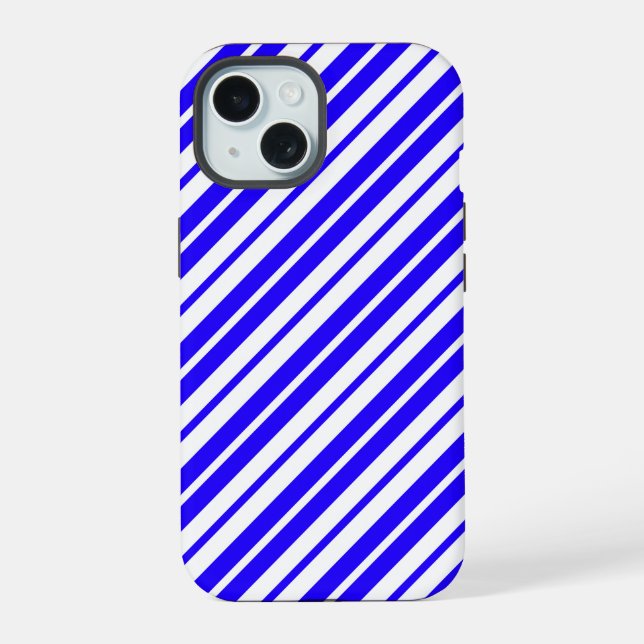 Blue White Vertical Stripes Pattern Iphone Case (Back)