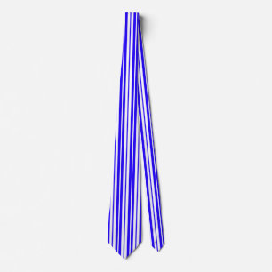 Blue White Vertical Stripes Pattern Neck Tie