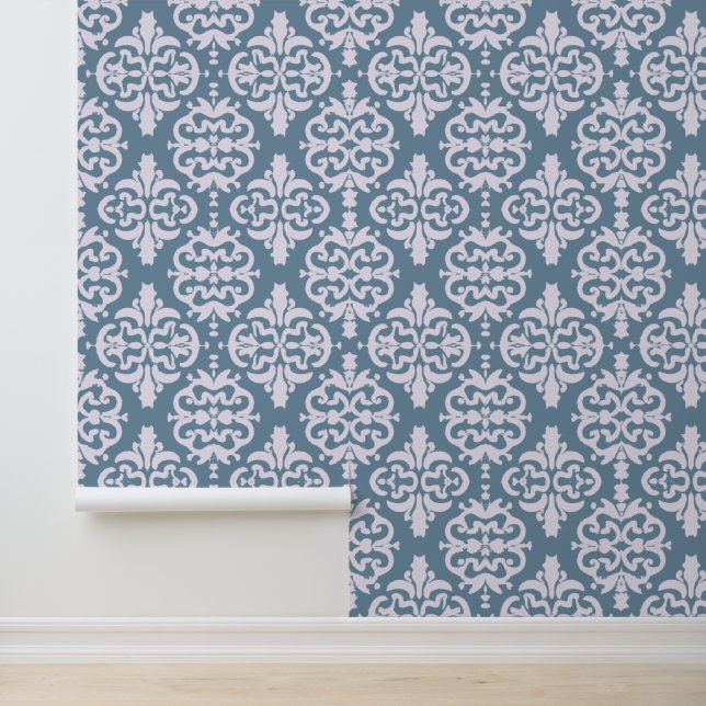 Blue & White Victorian Elegance Wallpaper (Application)
