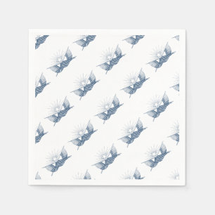 Blue & White Vintage American Flags w/Shining Star Napkins