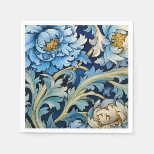 Blue & White Vintage Floral Napkins