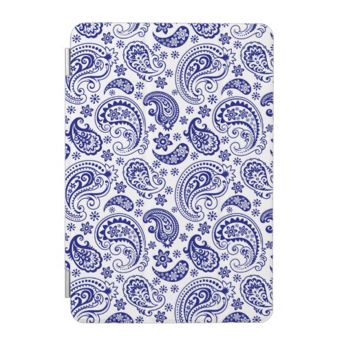 Blue  White Vintage Floral Paisley Pattern iPad Mini Cover