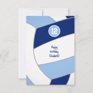blue white volleyball birthday or congratulations card