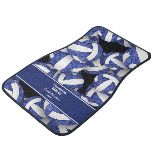 blue white volleyball club colors commemorative car floor mat