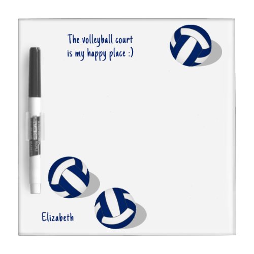 blue white volleyball court my happy place dry erase board