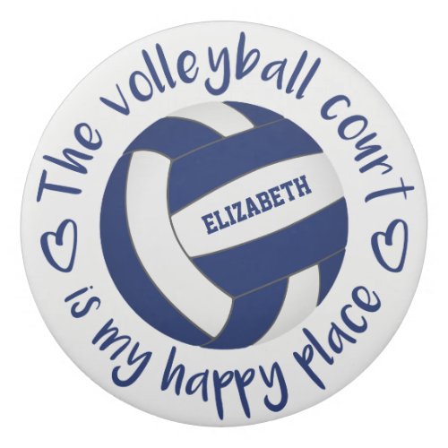 blue white volleyball court my happy place eraser