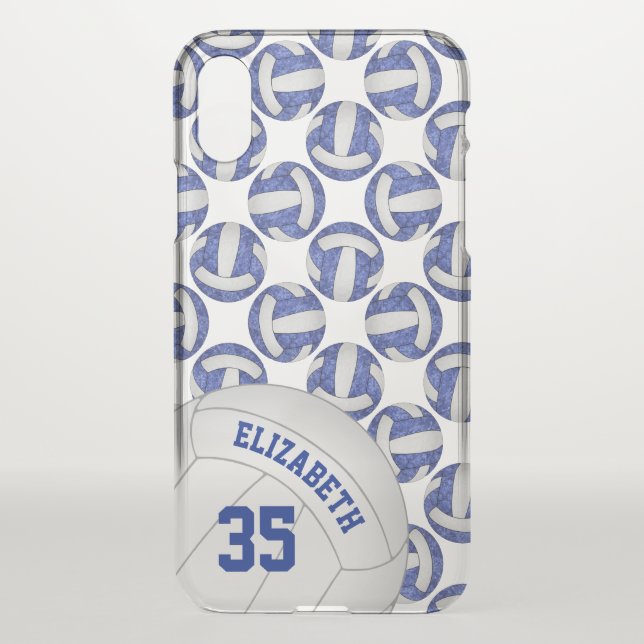blue white volleyball girls' team colors uncommon iPhone case (Back)