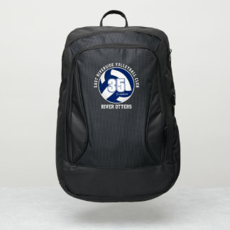 blue white volleyball team colors athlete name port authority® backpack